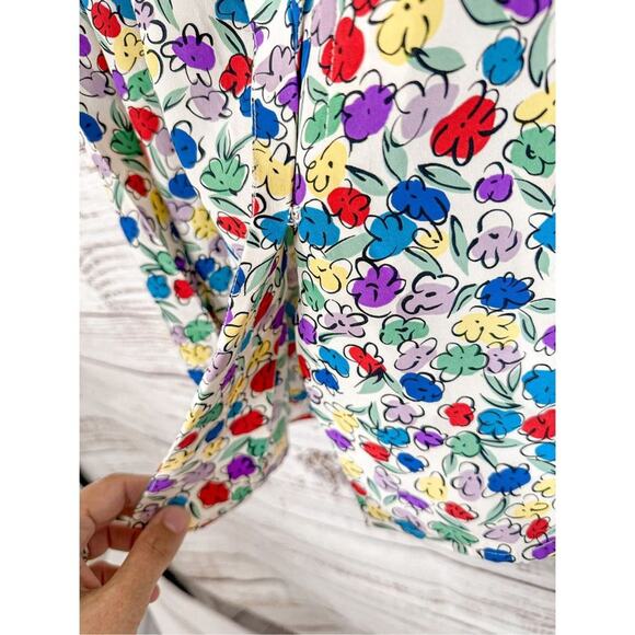 Vintage Miss O by Oscar Dela Renta Floral Short Sleeve Top Multi-Color Size XL - Picture 6 of 14